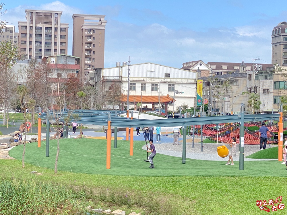 祥之飛去桃園大園景點｜華興池生態親子公園.近距離看飛機降落＋滑索獨木舟＋生態遊戲場一次滿足